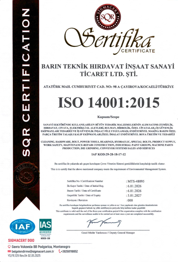 ISO 14001 Sertifikası