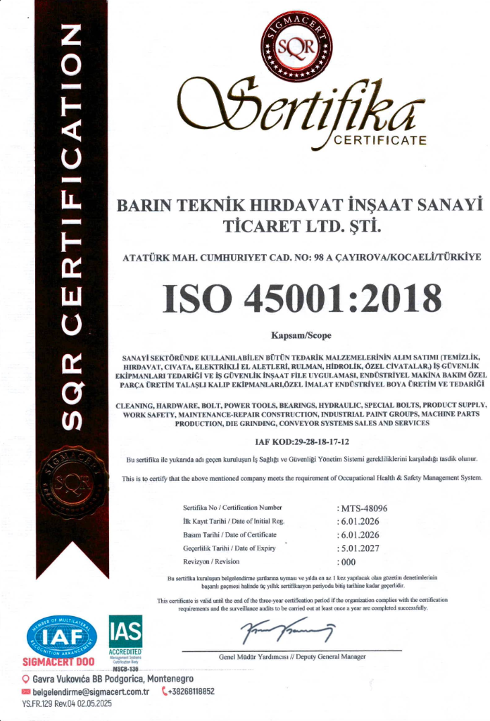 ISO 45001 Sertifikası